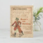 Pirate Party Invitation Kaart (Staand voorkant)
