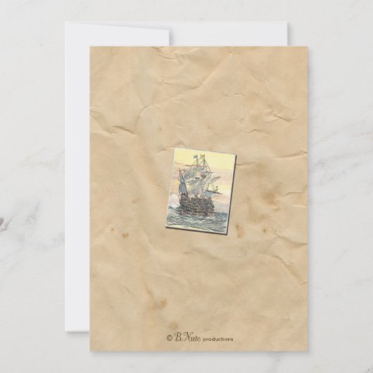 Pirate Party Invitation Kaart (Achterkant)