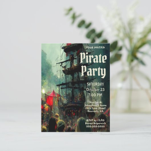 Pirate Party Kaart (Staand voorkant)