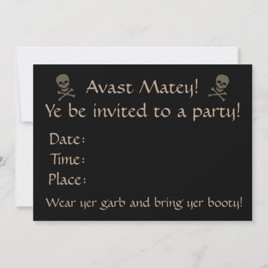 Pirate Party Kaart (Achterkant)