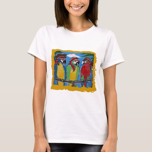 Pirate Party Papegaaien T-shirt (Voorkant)