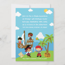 Pirate Party - Personalized Birthday Invitation Kaart