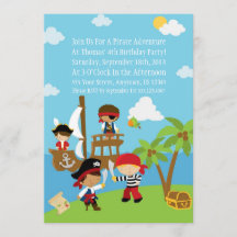 Pirate Party - Personalized Birthday Invitation