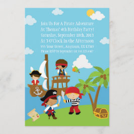 Pirate Party - Personalized Birthday Invitation Kaart