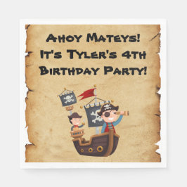 Pirate Party Personalized Napkins Servet