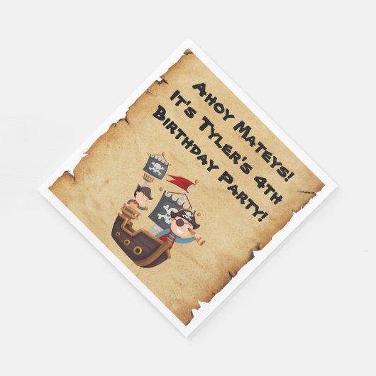 Pirate Party Personalized Napkins Servet (Hoek)
