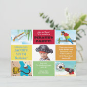 Pirate Party Photo Birthday Invitation Kaart (Staand voorkant)