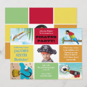 Pirate Party Photo Birthday Invitation Kaart (Voorkant / Achterkant)