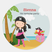 Pirate party ronde sticker (Voorkant)