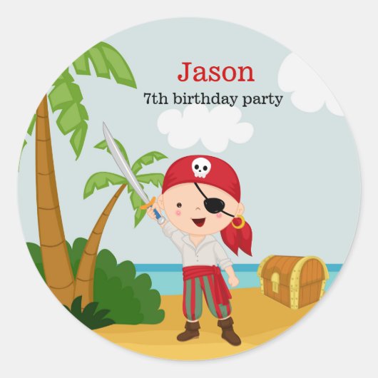Pirate party ronde sticker (Voorkant)