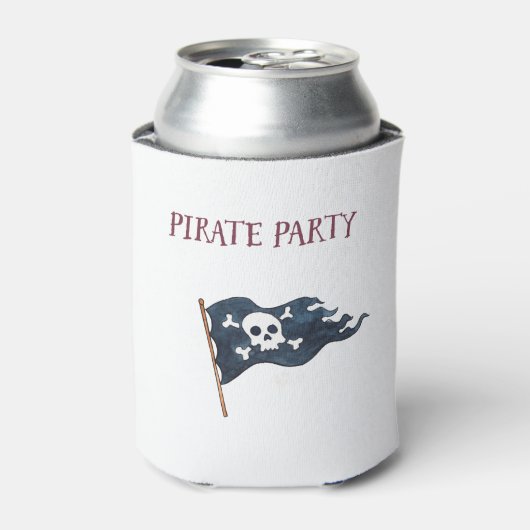 Pirate Party Schip Schedel Vlag Gepersonaliseerd Blikjeskoeler (Blikje Voorkant)