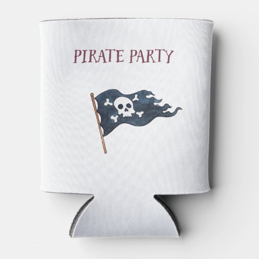 Pirate Party Schip Schedel Vlag Gepersonaliseerd Blikjeskoeler (Voorkant)