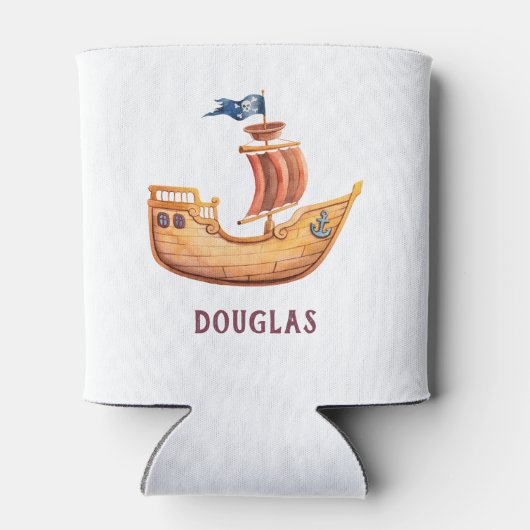 Pirate Party Schip Schedel Vlag Gepersonaliseerd Blikjeskoeler (Achterkant)