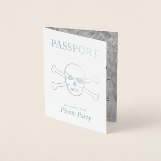 Pirate Party Silver Foil Passport Folie Kaarten (Voorkant)