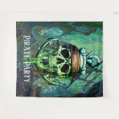 Pirate Party Skull Captain Green Ghost Ship Wandkleed (Voorkant (horizontaal))