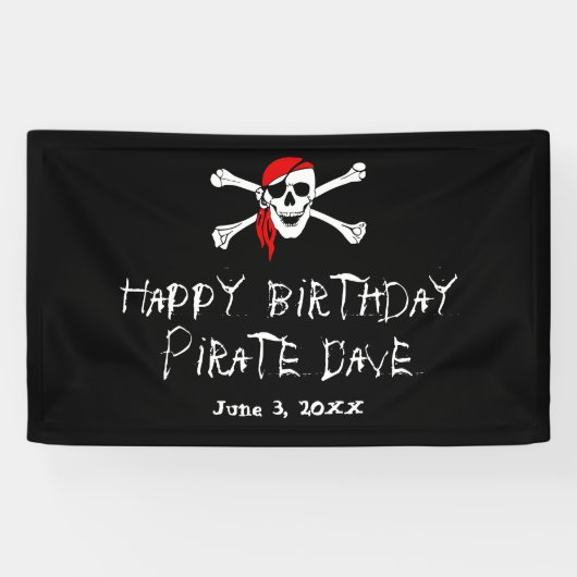 Pirate Party Skull en Crossbones Party Banner (Horizontaal)