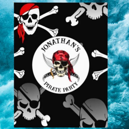 PIRATE PARTY SKULLS FOTO AFDRUK