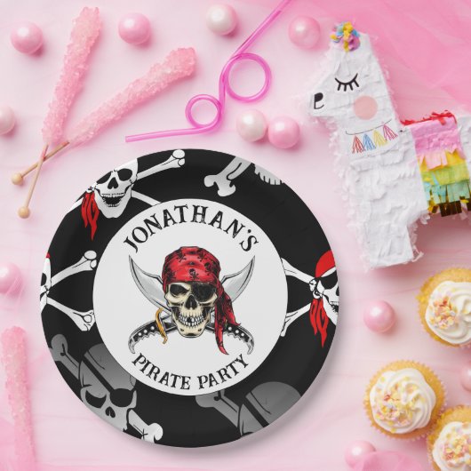 PIRATE PARTY SKULLS Papier Bord (Feest)