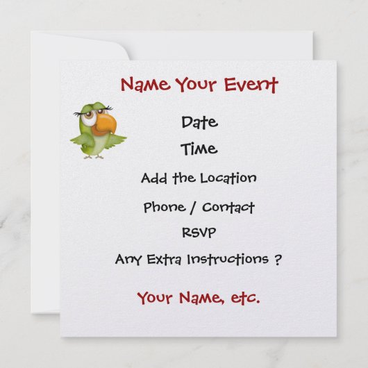 Pirate Party. - SRF Kaart (Achterkant)