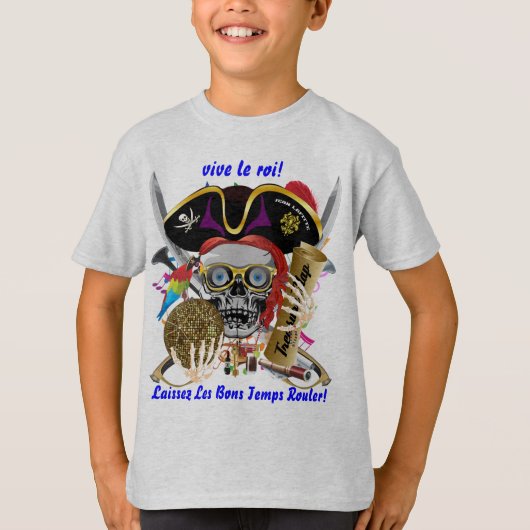 Pirate Party thema Mardi Gras alsjeblieft Uitzicht T-shirt (Voorkant)