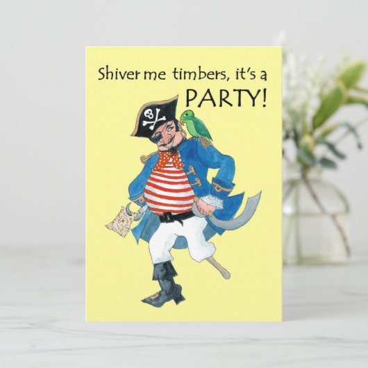 'Pirate' Party Uitnodiging (Staand voorkant)