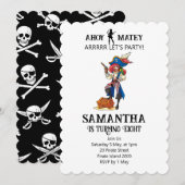 Pirate Party Verjaardag Meisje Schatuitnodiging Kaart (Voorkant / Achterkant)