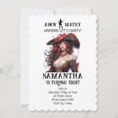 Pirate Party Verjaardag Meisje Uitnodiging (Voorkant)