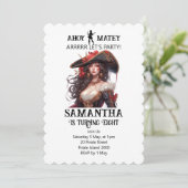 Pirate Party Verjaardag Meisje Uitnodiging (Staand voorkant)