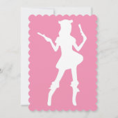 Pirate Party Verjaardag Roze Meisje Uitnodiging (Achterkant)