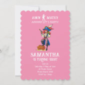 Pirate Party Verjaardag Roze Meisje Uitnodiging (Voorkant)