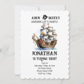 Pirate Party Verjaardag Ship Uitnodiging (Voorkant)