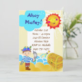 Pirate Party Verjaardag uitnodiging (Staand voorkant)