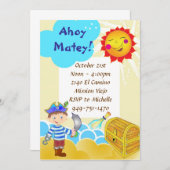 Pirate Party Verjaardag uitnodiging (Voorkant / Achterkant)
