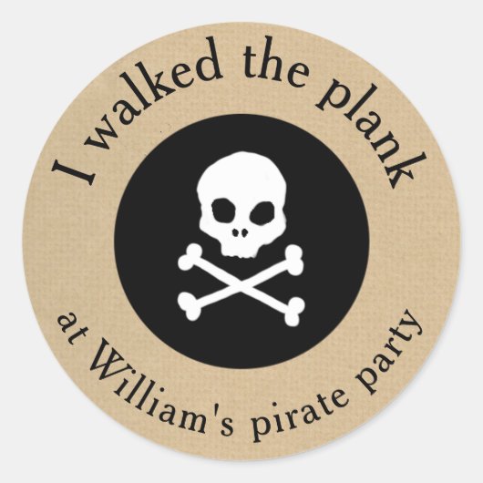 Pirate party wandelt de plank sticker (Voorkant)