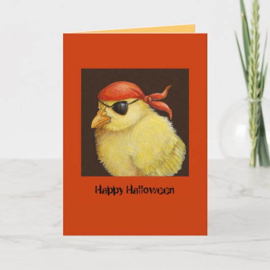 Pirate Peep Halloween-kaart Kaart (Voorkant)