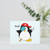 Pirate Penguin Briefkaart (Staand voorkant)