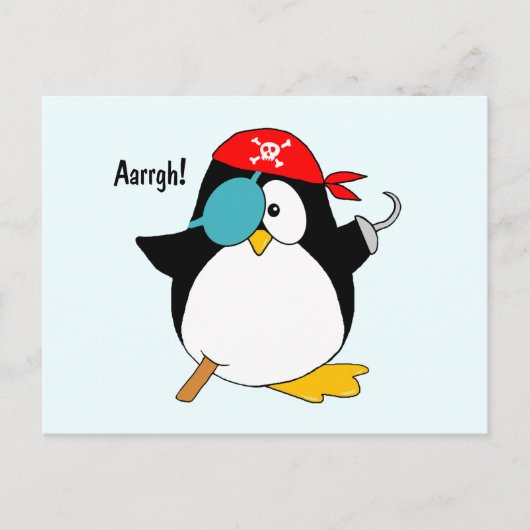 Pirate Penguin Briefkaart (Voorkant)