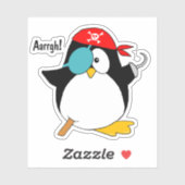 Pirate Penguin Contour Cut Sticker (Vel)