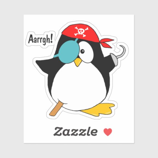 Pirate Penguin Contour Cut Sticker (Vel)