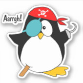 Pirate Penguin Contour Cut Sticker (Voorkant)