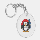 Pirate Penguin Cute Art Sleutelhanger (Voorkant Links)