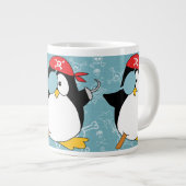 Pirate Penguin Grafisch Patroon Grote Koffiekop (Voorkant rechts)