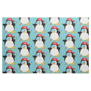 Pirate Penguin Grafisch Patroon Stof