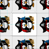 Pirate Penguin met Parrot Stof (Delen)