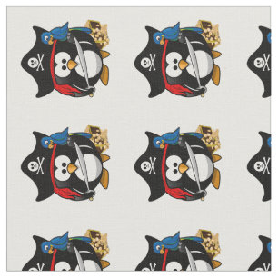 Pirate Penguin met Parrot Stof