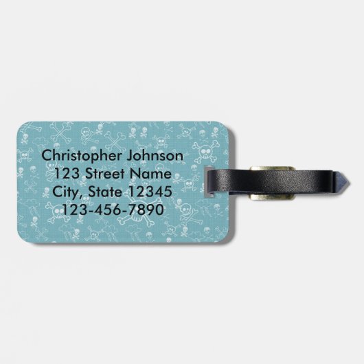 Pirate Penguin Persoonlijk Bagagelabel (Achterkant horizontaal)