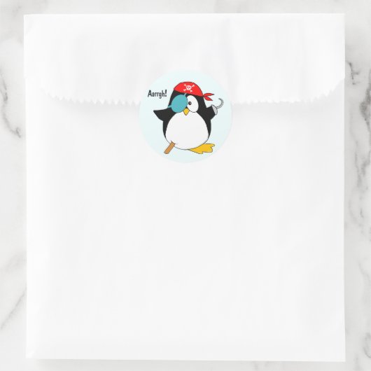 Pirate Penguin Ronde Sticker (Tas)