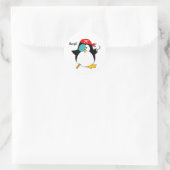Pirate Penguin Ronde Sticker (Tas)
