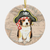 Pirate Pet Beagle Keramisch Ornament (Voorkant)