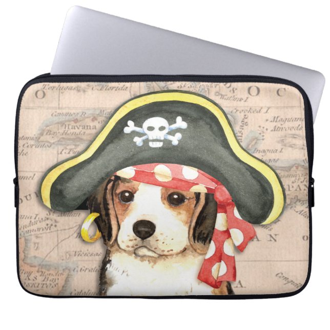 Pirate Pet Beagle Laptop Sleeve (Voorkant)
